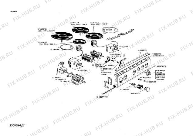 Взрыв-схема плиты (духовки) Siemens HS6414 - Схема узла 02