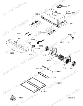 Схема №1 802.446.74 HD UT10 60S HOOD IK с изображением Кнопка (переключатель) для вытяжки Whirlpool 482000009760