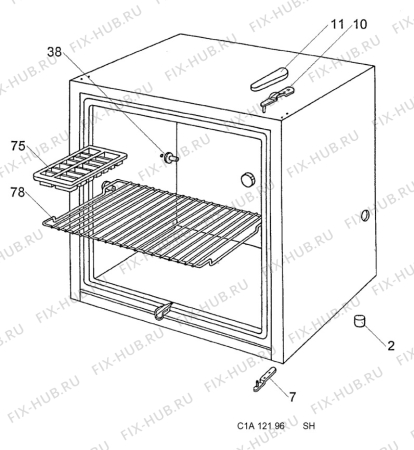 Взрыв-схема холодильника Zanussi ZVC54 - Схема узла C10 Cabinet/Interior