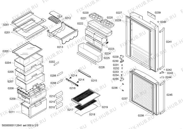 Схема №1 KG33F220 с изображением Ручка двери для холодильника Siemens 00440862