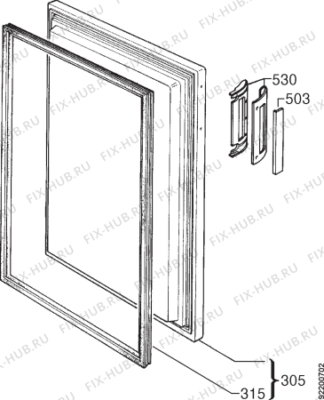 Взрыв-схема холодильника Electrolux ER1321T - Схема узла Door 003