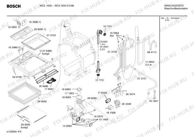 Схема №1 WOL1650EU WOL1650 с изображением Инструкция по эксплуатации для стиральной машины Bosch 00527821