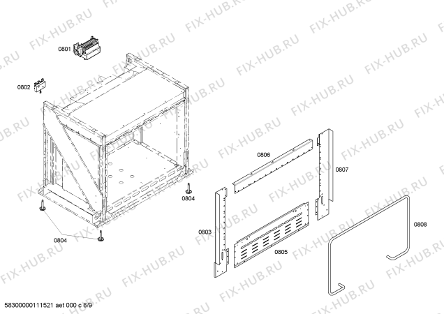 Схема №2 P364GECS с изображением Коллектор для плиты (духовки) Bosch 00144294