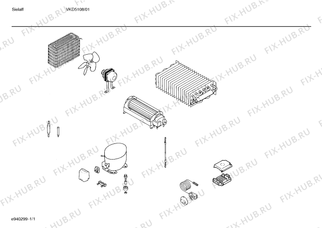 Схема №1 VKD5108 с изображением Компрессор для холодильной камеры Bosch 00141338