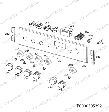 Взрыв-схема плиты (духовки) Electrolux EKG61300OX - Схема узла Command panel 037