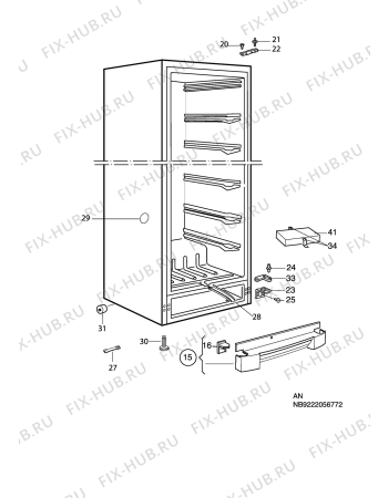 Взрыв-схема холодильника Electrolux EUC3006 - Схема узла C10 Cabinet