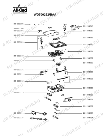 Схема №1 WD700262/BAA с изображением Крышечка для вафельницы (бутербродницы) Seb SS-203308