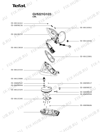 Схема №1 GV5221E1/23 с изображением Холдер для электропарогенератора Tefal CS-00122881