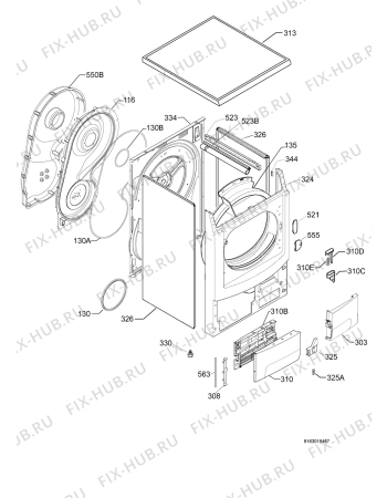 Взрыв-схема сушильной машины Rex Electrolux RDH97950W - Схема узла Housing 001