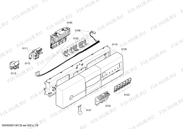 Схема №1 SF24T256EU с изображением Передняя панель для посудомоечной машины Siemens 00670252