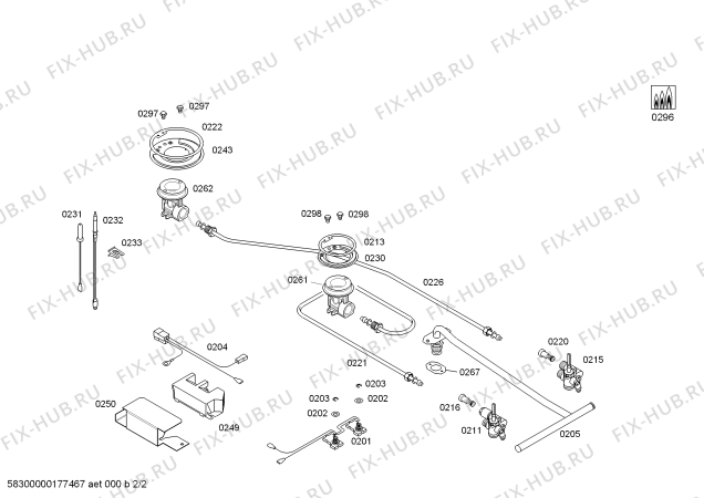 Схема №1 ER326BB70L 2G C30F SE IH5 PROFI-LINE с изображением Рассекатель горелки для плиты (духовки) Siemens 00617829