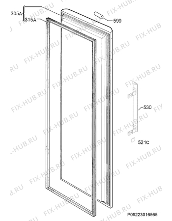 Взрыв-схема холодильника Electrolux EUF2040AOX - Схема узла Door 003