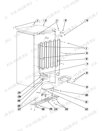 Взрыв-схема холодильника Indesit B18FNFNXH (F062776) - Схема узла