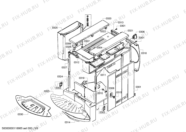 Схема №2 TCA6401 Benvenuto B40 с изображением Кронштейн для электрокофеварки Bosch 00619292