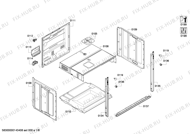 Схема №1 B15E54S0GB с изображением Панель управления для плиты (духовки) Bosch 00675072