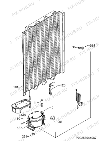 Взрыв-схема холодильника Zanussi ZBT23420SA - Схема узла Cooling system 017