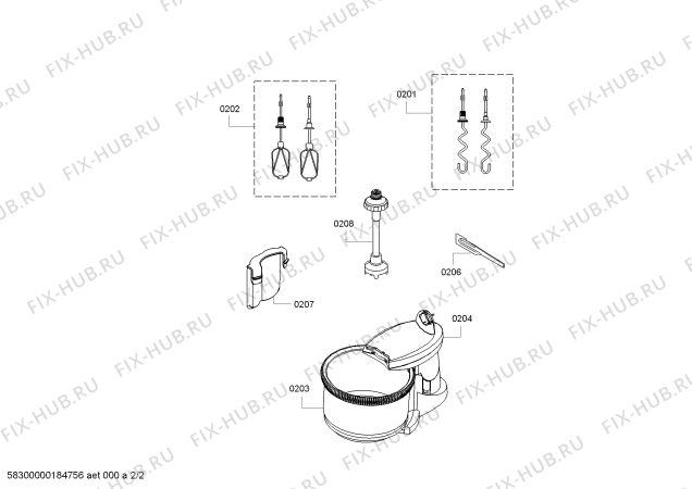 Схема №1 Z2816 с изображением Скребок для электромиксера Bosch 00754324