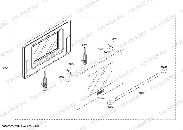 Схема №1 PRL364EDH с изображением Панель для духового шкафа Bosch 00478895