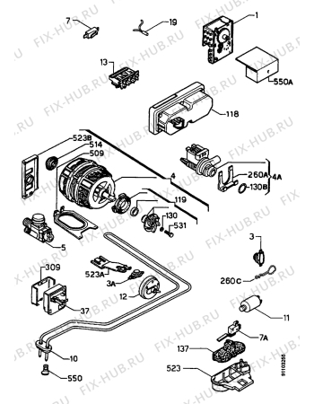 Взрыв-схема посудомоечной машины Zanussi ZW4106 - Схема узла Electrical equipment