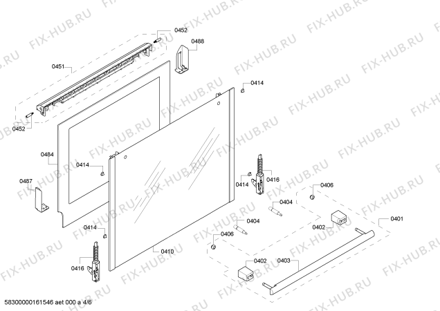 Взрыв-схема плиты (духовки) Bosch HBA43B251B - Схема узла 04