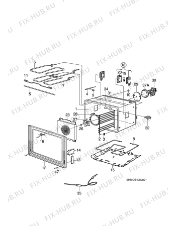 Взрыв-схема комплектующей Husqvarna Electrolux QSG759K - Схема узла H10 Main Oven Cavity (large)