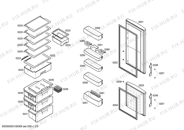 Схема №1 3KE5730A с изображением Панель для холодильника Bosch 00435394