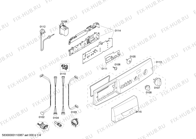 Схема №1 WFO2461FE -Maxx 1200 с изображением Панель управления для стиралки Bosch 00445097