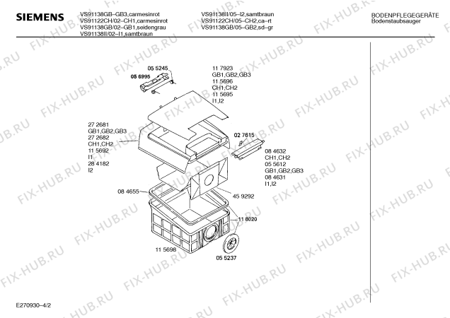Схема №1 VS91231CH SUPER 912 F ELECTRONIC с изображением Кнопка для пылесоса Siemens 00057716