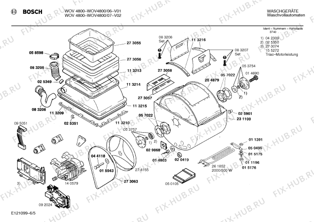 Схема №1 WOV4800 с изображением Панель для стиралки Bosch 00278335