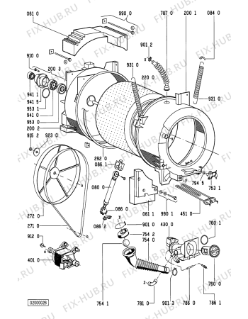 Схема №1 AWM 288/WS-B с изображением Емкость для стиральной машины Whirlpool 481241818192