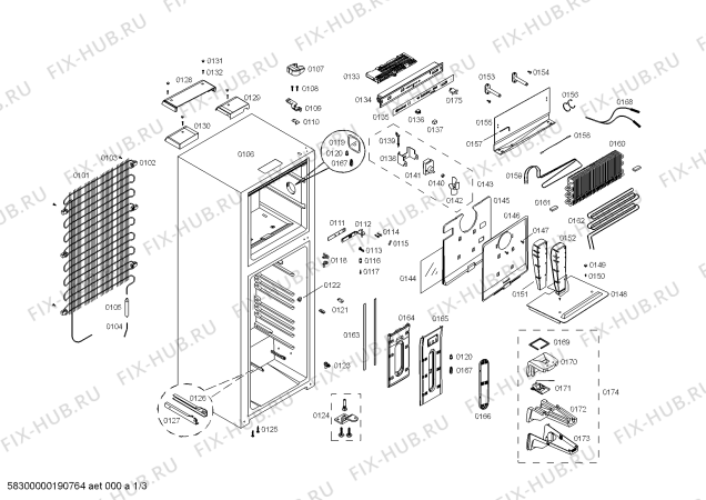 Схема №1 KDN46BL111 REF BOSCH ECO-TT463 IXL 220V/60HZ с изображением Дверь для холодильной камеры Bosch 00715980