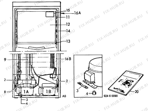 Взрыв-схема холодильника Zanussi ZFC20/2L - Схема узла C10 Cold, users manual