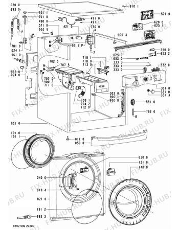 Схема №1 AWOE 9540 с изображением Обшивка для стиралки Whirlpool 480111102911