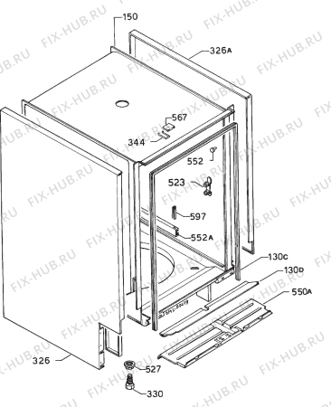 Взрыв-схема посудомоечной машины Rex VM450I - Схема узла Housing 001