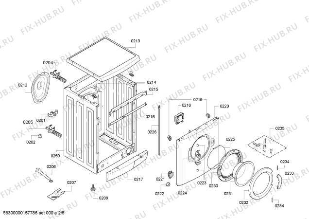 Схема №1 WAE283P1FG Maxx 6 VarioPerfect с изображением Краткая инструкция для стиралки Bosch 00732048