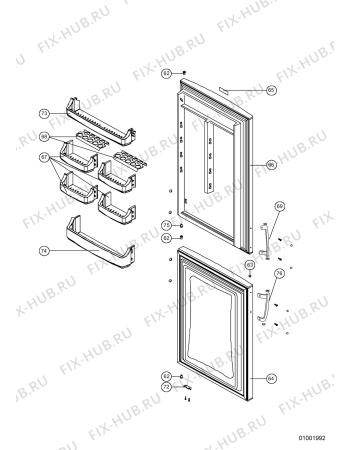 Схема №1 ARC 5380 с изображением Дверь для холодильника Whirlpool 480188800126