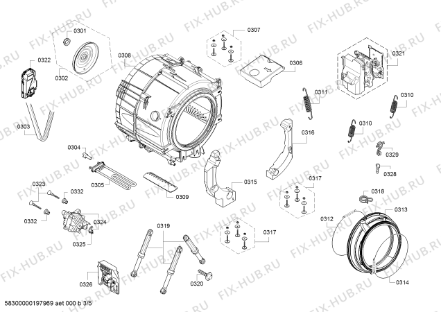 Взрыв-схема стиральной машины Siemens WM14T780GC - Схема узла 03