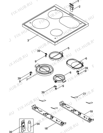 Взрыв-схема плиты (духовки) Aeg 5120V-MA - Схема узла H10 Hob