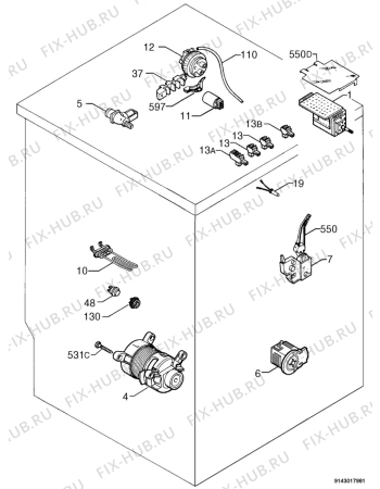 Взрыв-схема стиральной машины Zanussi Electrolux F1203W - Схема узла Electrical equipment 268