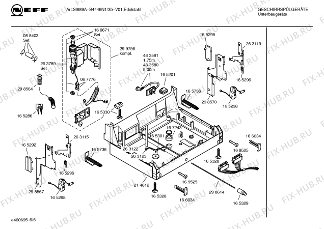 Взрыв-схема посудомоечной машины Neff S4446N1 excellent - Схема узла 05