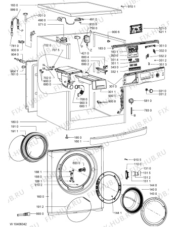 Схема №1 HDW 7001 с изображением Модуль (плата) для стиралки Whirlpool 481010460564