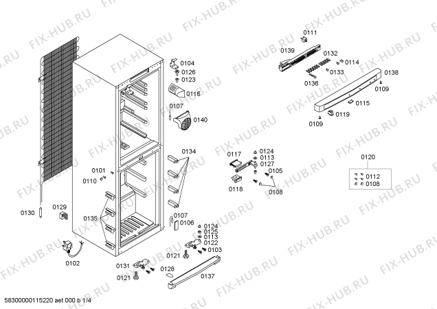 Схема №1 KGU31164GB с изображением Дверь морозильной камеры для холодильника Bosch 00242142
