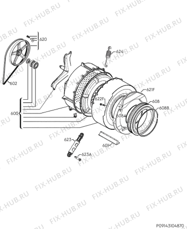 Взрыв-схема стиральной машины Electrolux EWF127500C - Схема узла Functional parts 267