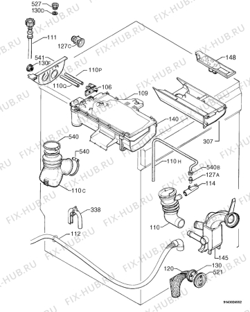 Взрыв-схема стиральной машины Electrolux EWX1237 - Схема узла Hydraulic System 272