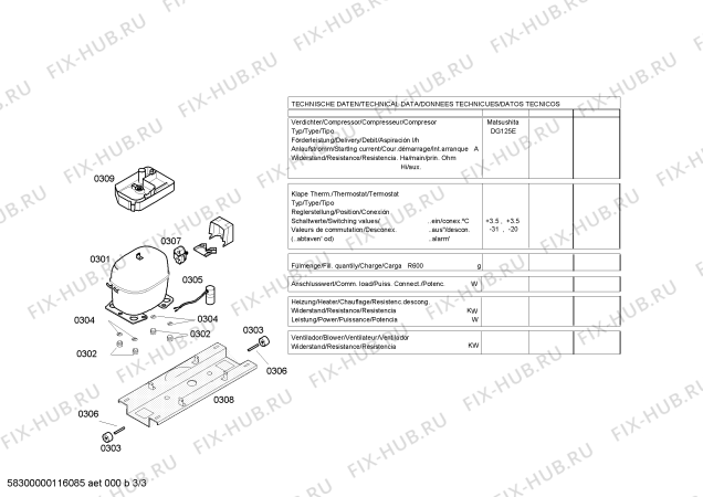 Взрыв-схема холодильника Siemens KG33VE00 - Схема узла 03