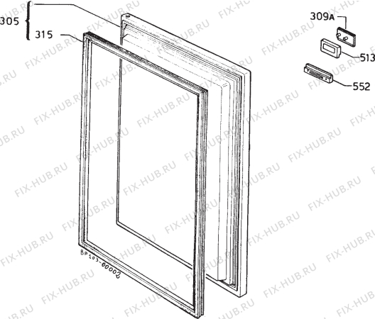 Взрыв-схема холодильника Zanussi DI3121 - Схема узла Door 003