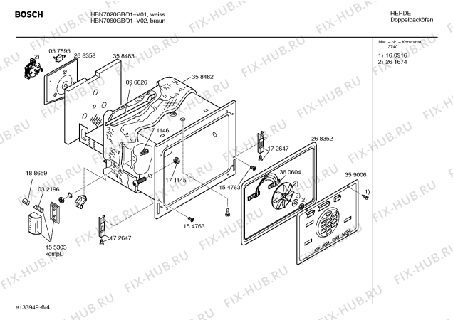Схема №1 HBN7020GB с изображением Инструкция по эксплуатации для электропечи Bosch 00528575