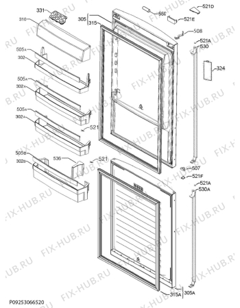 Схема №1 S98392CMX2 с изображением Блок управления для холодильной камеры Aeg 973925055201033