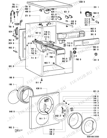 Схема №1 FT 1000 с изображением Рамка для стиралки Whirlpool 481244010937