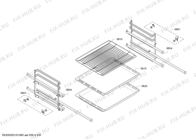 Взрыв-схема плиты (духовки) Bosch HBG23T550J - Схема узла 06